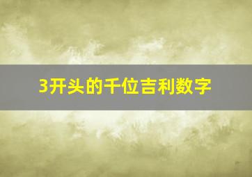 3开头的千位吉利数字