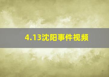 4.13沈阳事件视频