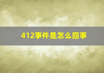 412事件是怎么回事