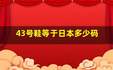 43号鞋等于日本多少码