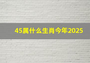 45属什么生肖今年2025