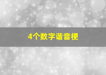 4个数字谐音梗