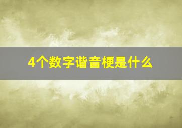 4个数字谐音梗是什么