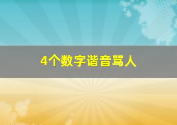 4个数字谐音骂人