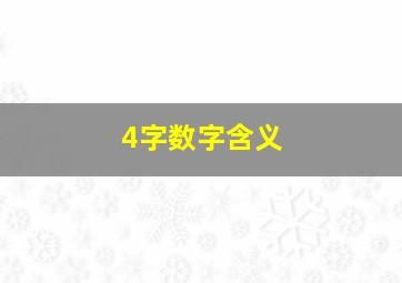 4字数字含义