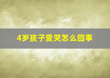 4岁孩子爱哭怎么回事