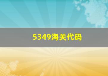 5349海关代码