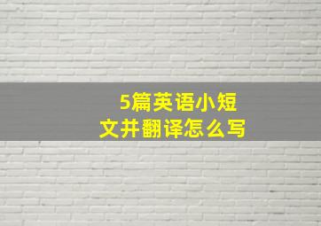 5篇英语小短文并翻译怎么写