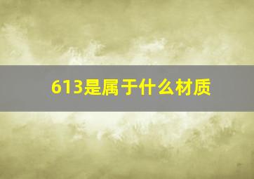 613是属于什么材质