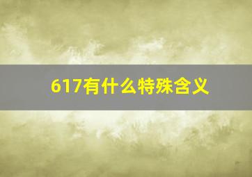 617有什么特殊含义