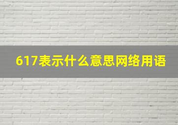 617表示什么意思网络用语