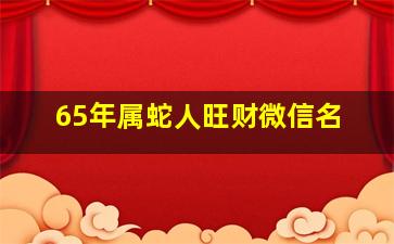 65年属蛇人旺财微信名