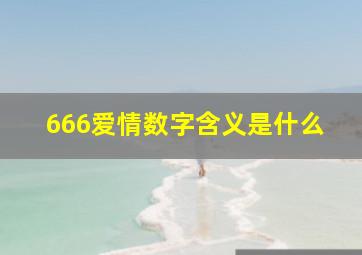 666爱情数字含义是什么