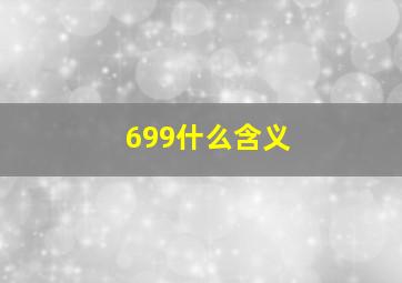 699什么含义