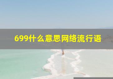 699什么意思网络流行语