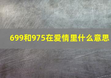 699和975在爱情里什么意思