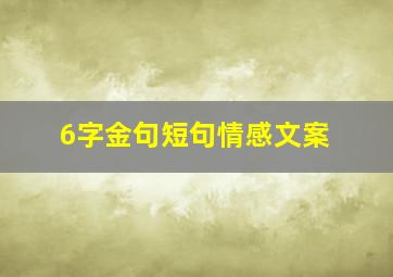 6字金句短句情感文案