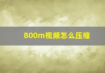 800m视频怎么压缩