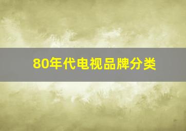 80年代电视品牌分类