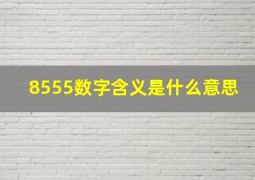 8555数字含义是什么意思