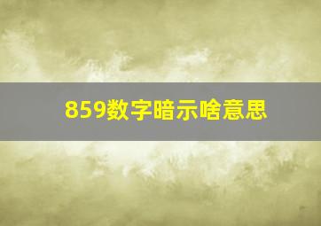 859数字暗示啥意思