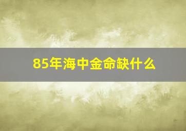 85年海中金命缺什么