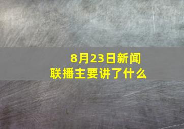 8月23日新闻联播主要讲了什么