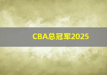 CBA总冠军2025