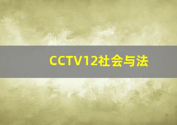 CCTV12社会与法