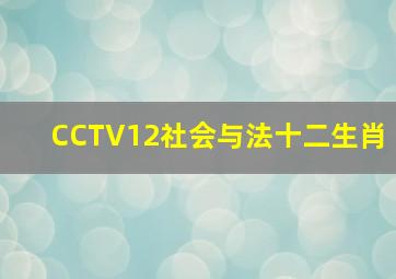 CCTV12社会与法十二生肖