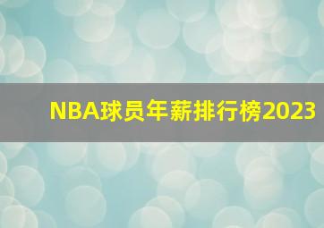 NBA球员年薪排行榜2023