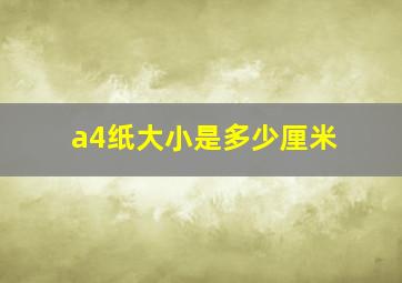 a4纸大小是多少厘米