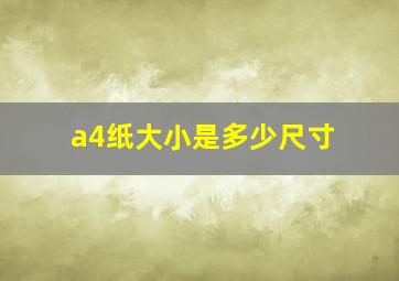 a4纸大小是多少尺寸