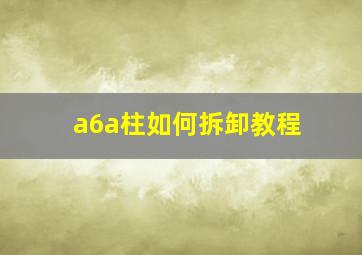 a6a柱如何拆卸教程