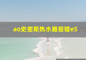 ao史密斯热水器报错e5