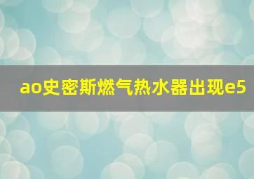 ao史密斯燃气热水器出现e5