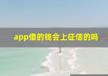 app借的钱会上征信的吗