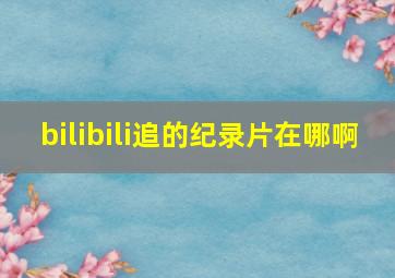 bilibili追的纪录片在哪啊