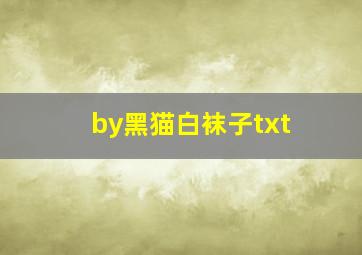 by黑猫白袜子txt