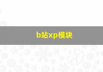 b站xp模块