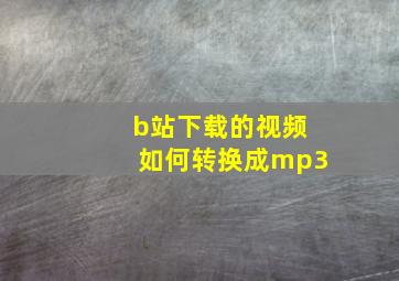 b站下载的视频如何转换成mp3