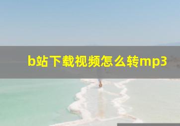 b站下载视频怎么转mp3