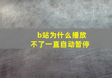 b站为什么播放不了一直自动暂停