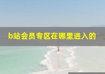 b站会员专区在哪里进入的