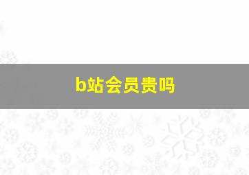 b站会员贵吗