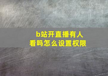 b站开直播有人看吗怎么设置权限