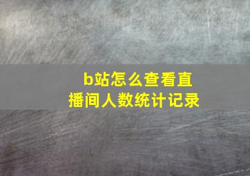 b站怎么查看直播间人数统计记录