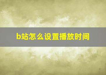 b站怎么设置播放时间