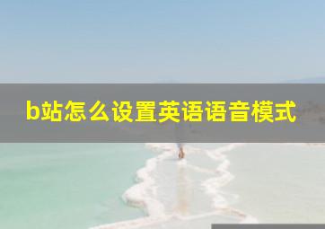 b站怎么设置英语语音模式