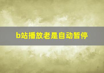 b站播放老是自动暂停